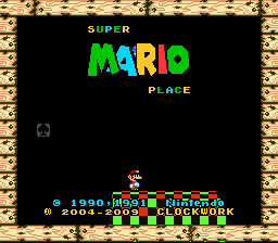 Super Mario Place Title Screen